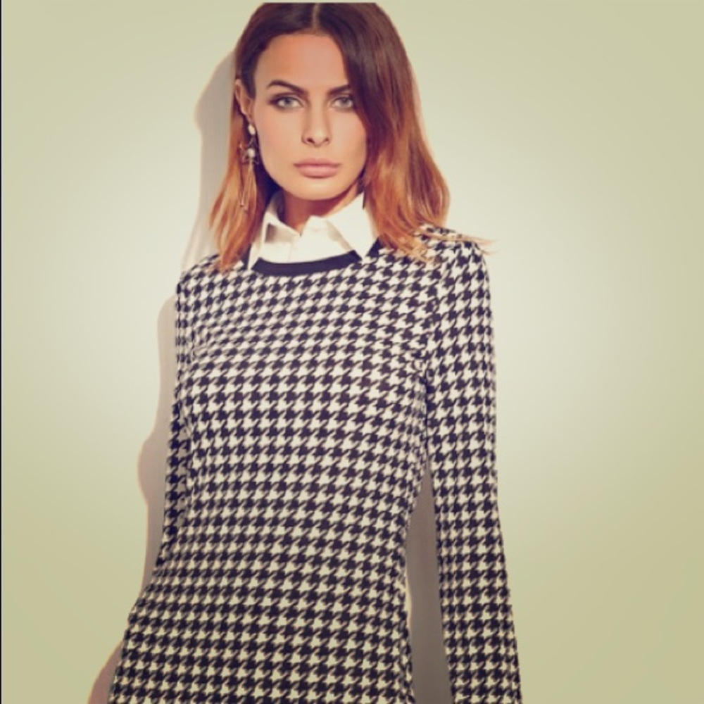 Houndstooth Combo Dress